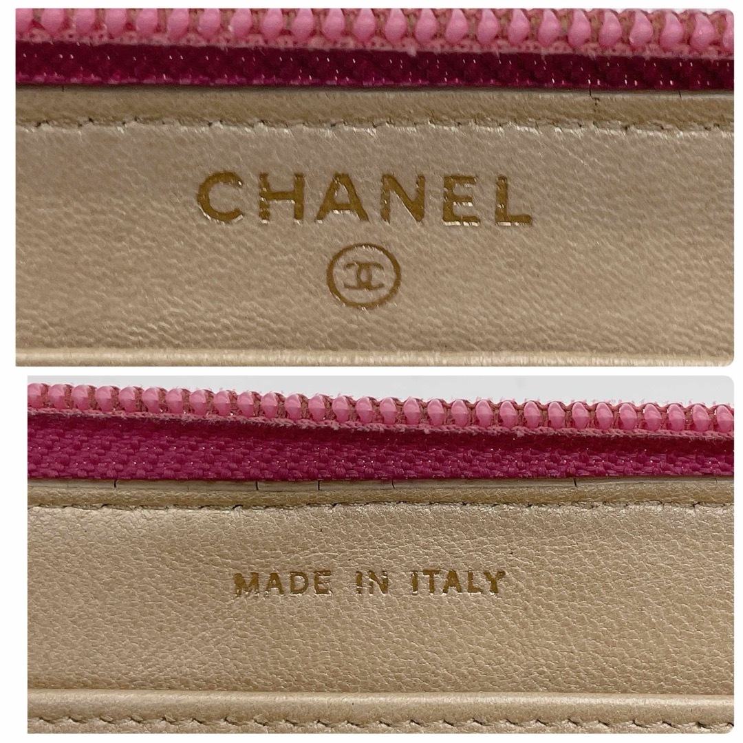 CHANEL - 美品 CHANEL シャネル ラムスキン カメリア ラウンド CHANEL - 美品 CHANEL シャネル ラムスキン カメリア ラウンド