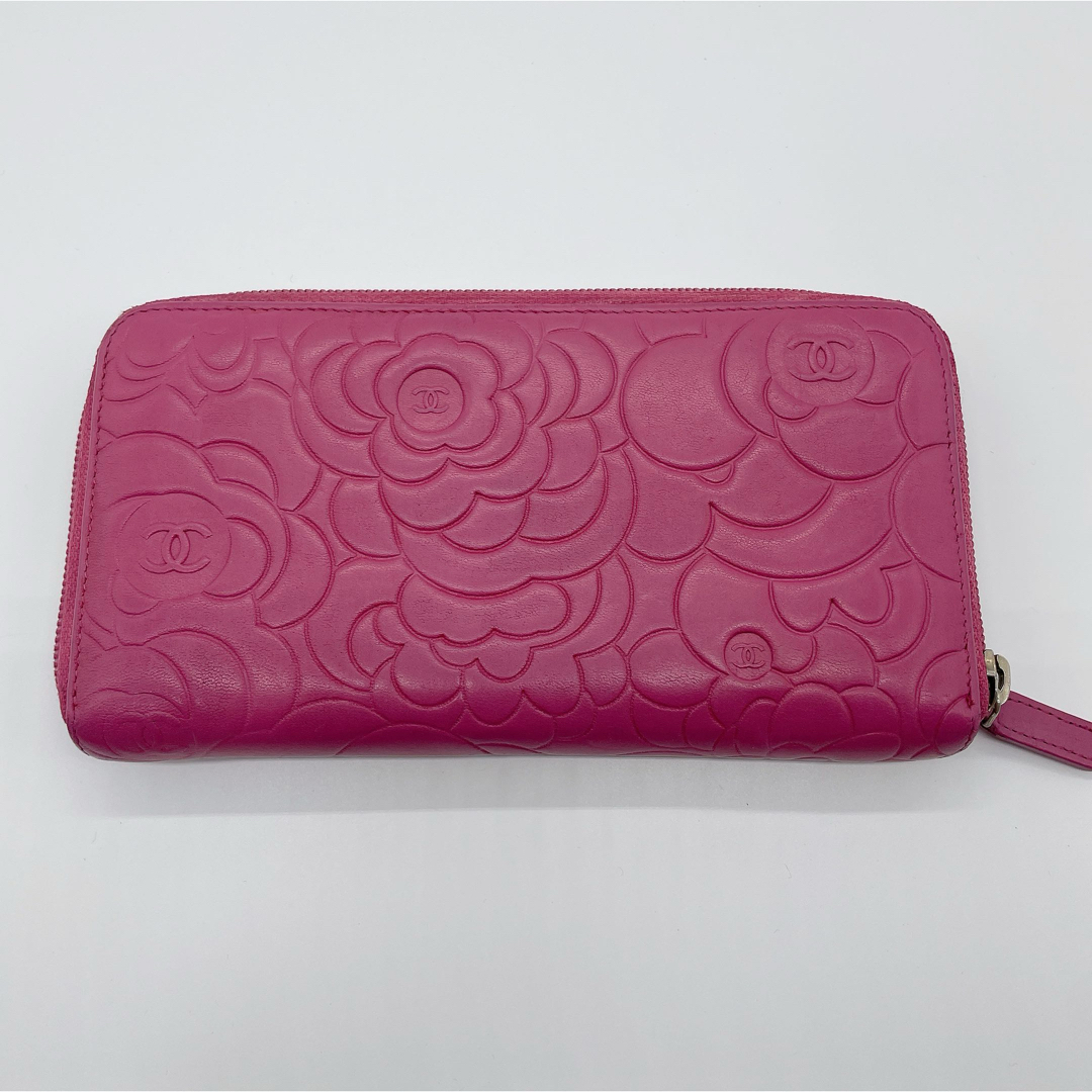 CHANEL - 美品 CHANEL シャネル ラムスキン カメリア ラウンド CHANEL - 美品 CHANEL シャネル ラムスキン カメリア ラウンド