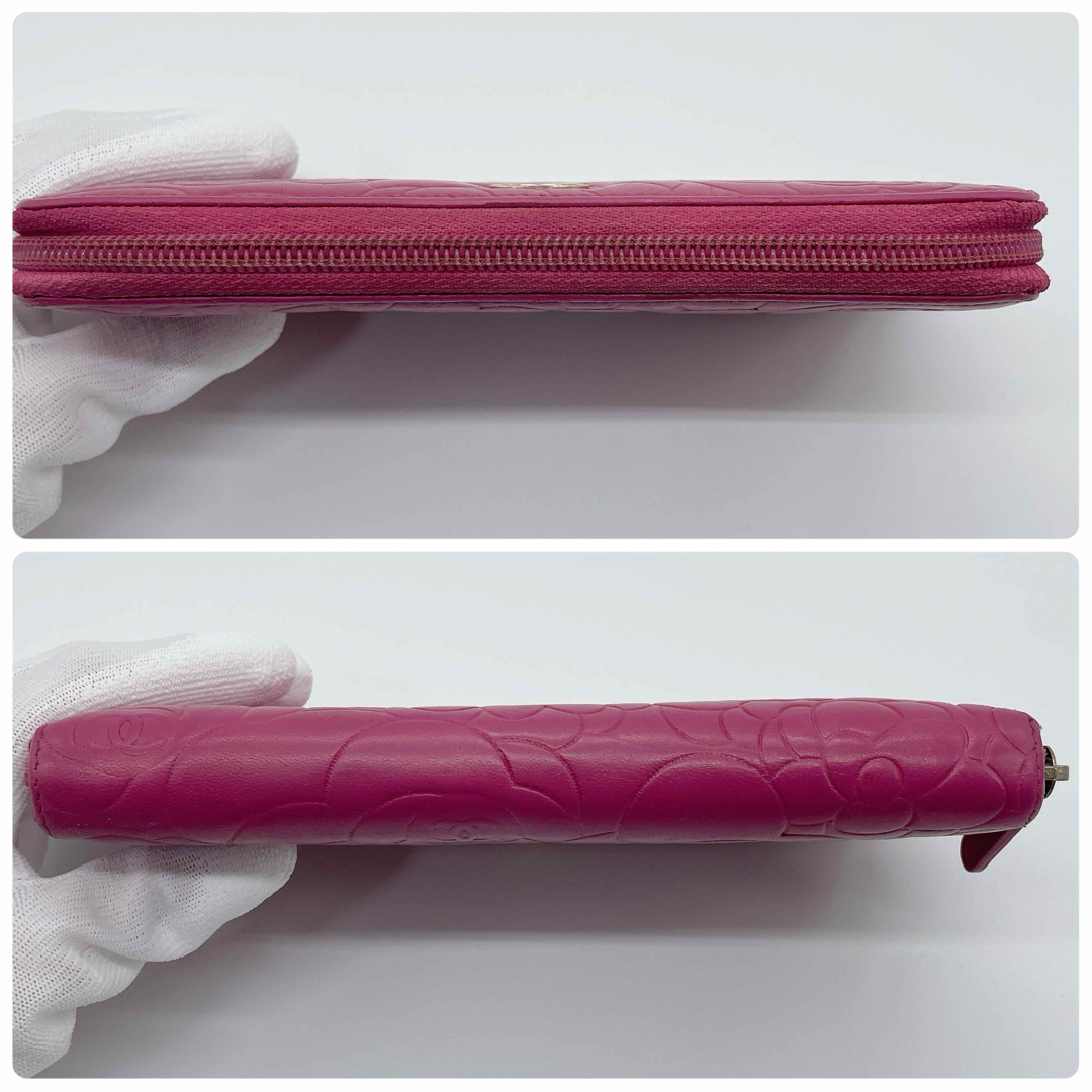 CHANEL - 美品 CHANEL シャネル ラムスキン カメリア ラウンド CHANEL - 美品 CHANEL シャネル ラムスキン カメリア ラウンド