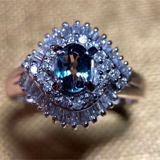 JC353☆高級 アレキサンドライト0.23ct ダイヤ pt リング 鑑付の JC353☆高級 アレキサンドライト0.23ct ダイヤ pt リング 鑑付の