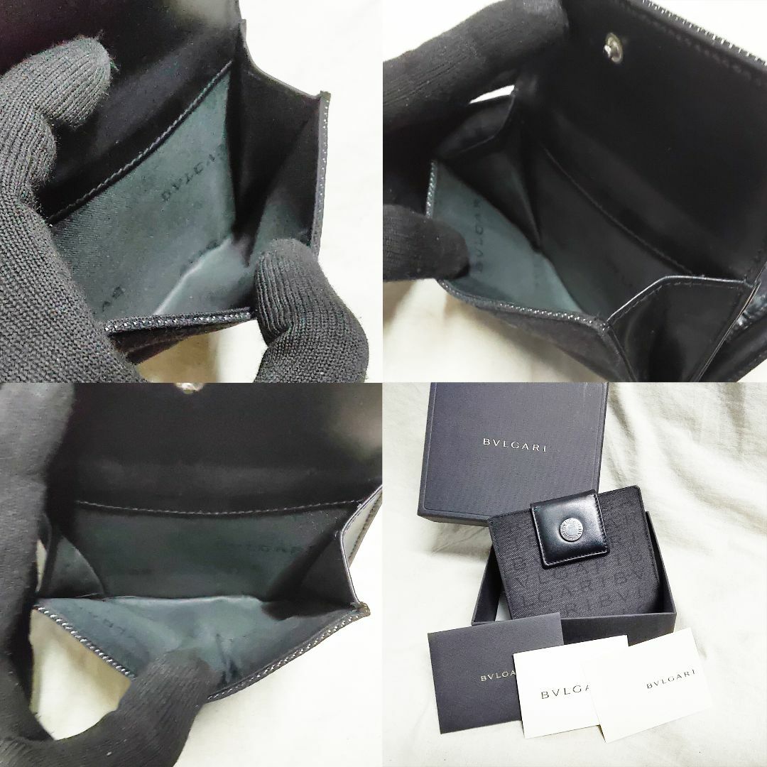 BVLGARI - 箱付き 良品 BVLGARI ブルガリ Wホック 折財布 ロゴ BVLGARI - 箱付き 良品 BVLGARI ブルガリ Wホック 折財布 ロゴ