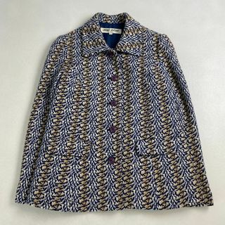 オンワード　ジャケット　ヴィンテージ　柄　ウール　ニット　L XL相当(その他)