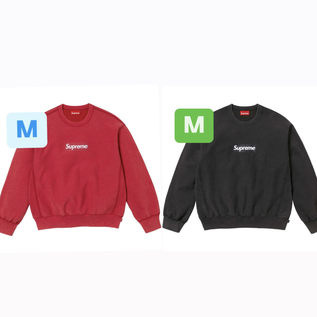Supreme - 【専用】Washed Box Logo Crewneck Black&Redの通販 Supreme - 【専用】Washed Box Logo Crewneck Black&Redの通販