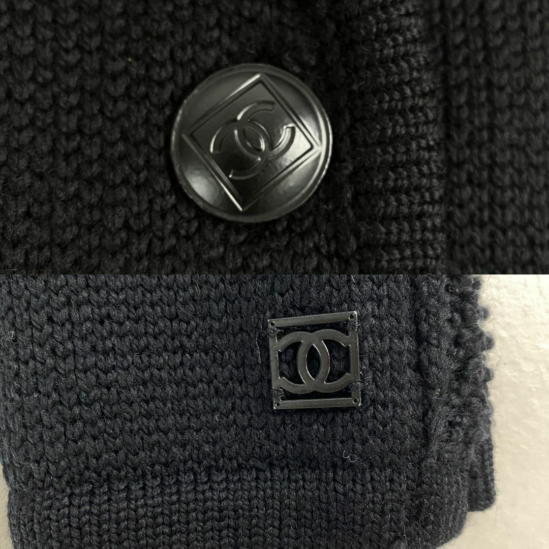 CHANEL - シャネル ジャケット CHANEL ニット ダブル ココボタン CHANEL - シャネル ジャケット CHANEL ニット ダブル ココボタン