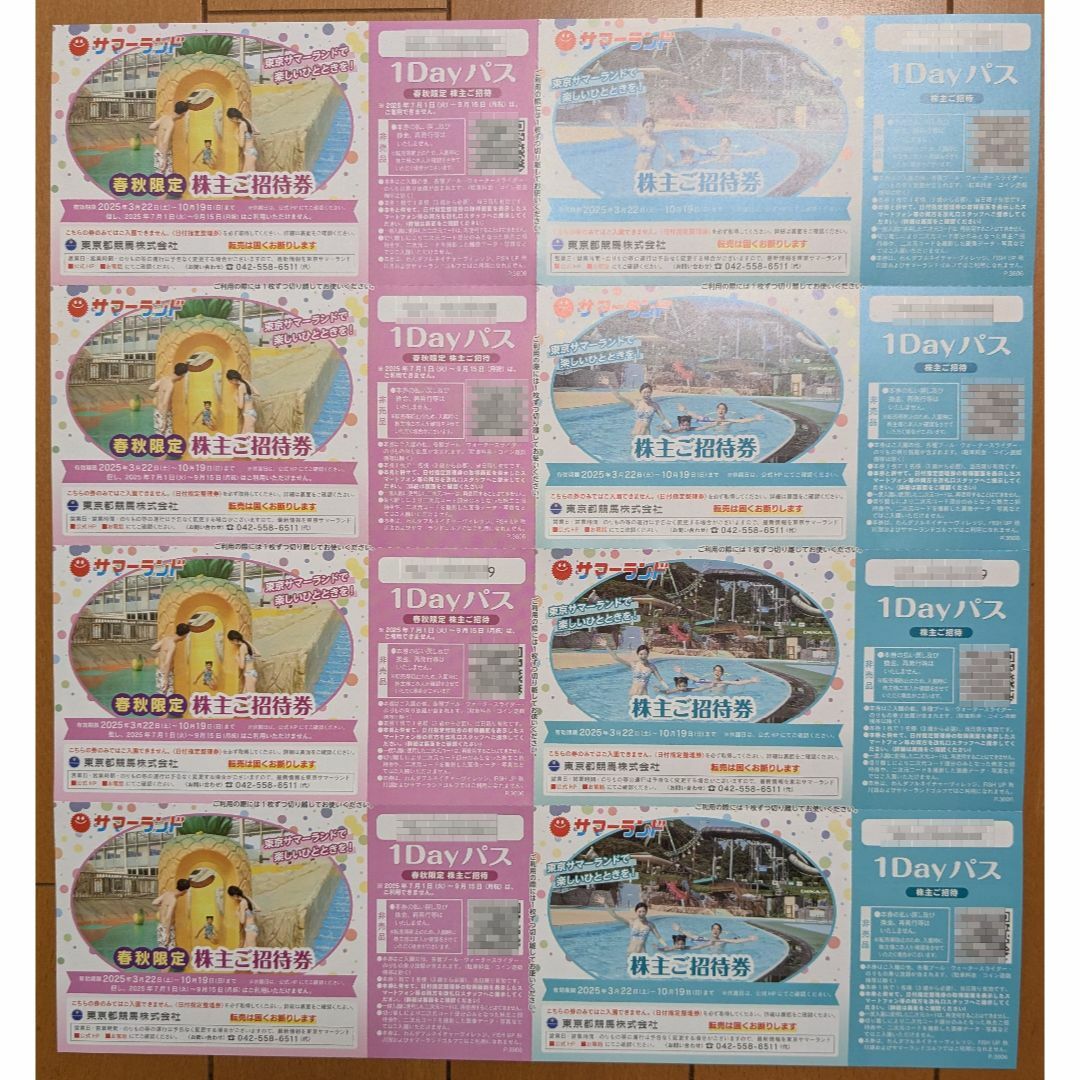 東京サマーランド株主優待券②の通販 by 正直屋|ラクマ 東京サマーランド株主優待券②の通販 by 正直屋|ラクマ
