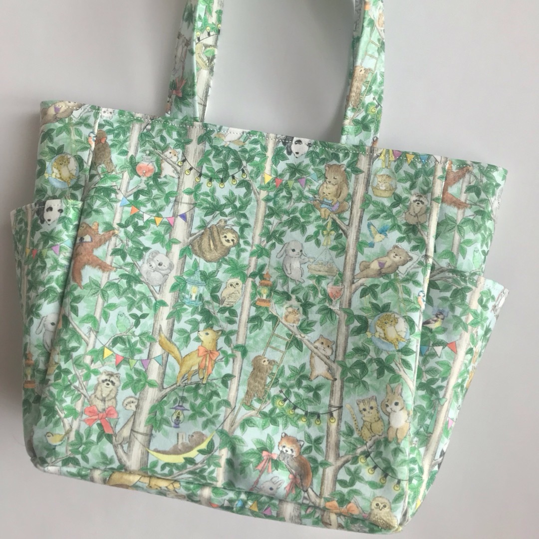 トートバック ハンドメイド ユキエモン yukiemon サイドポケット トートバック ハンドメイド ユキエモン yukiemon サイドポケット