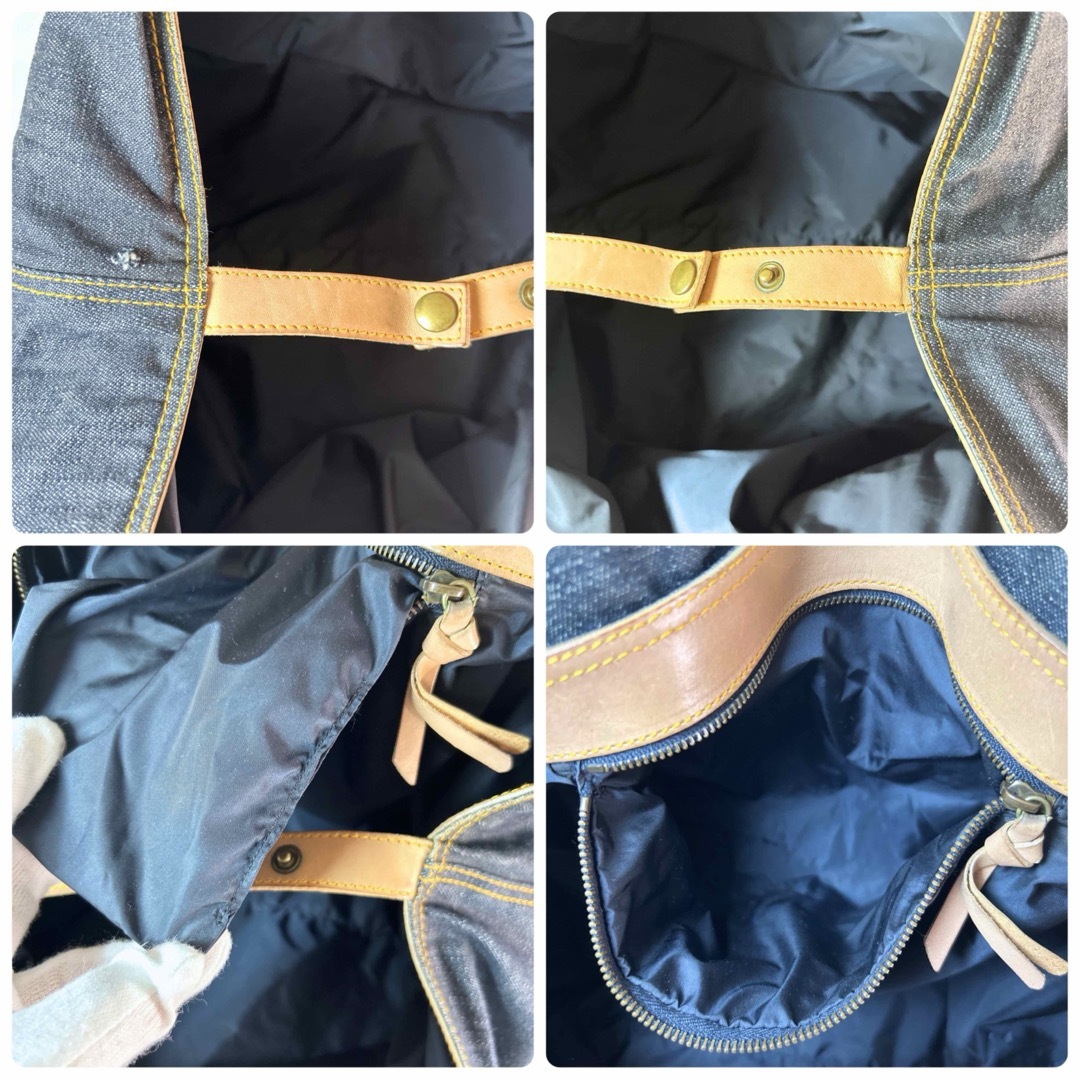 MIU MIU - ミュウミュウ トートバッグ デニム スタッズ ネイビー MIU MIU - ミュウミュウ トートバッグ デニム スタッズ ネイビー
