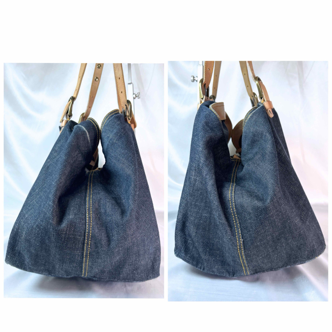 MIU MIU - ミュウミュウ トートバッグ デニム スタッズ ネイビー MIU MIU - ミュウミュウ トートバッグ デニム スタッズ ネイビー