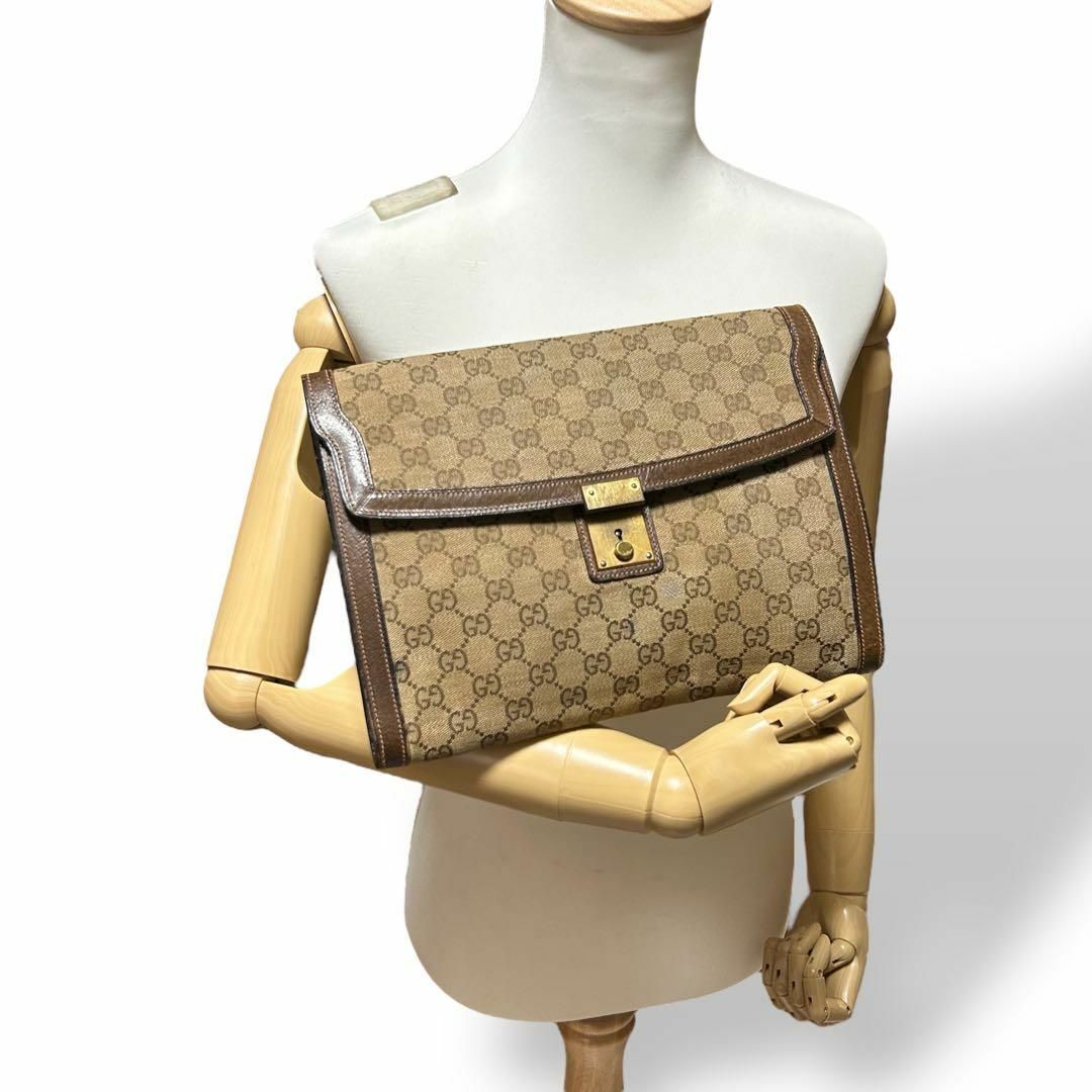 美品】 グッチ GGキャンバス クラッチバッグ セカンドバッグ