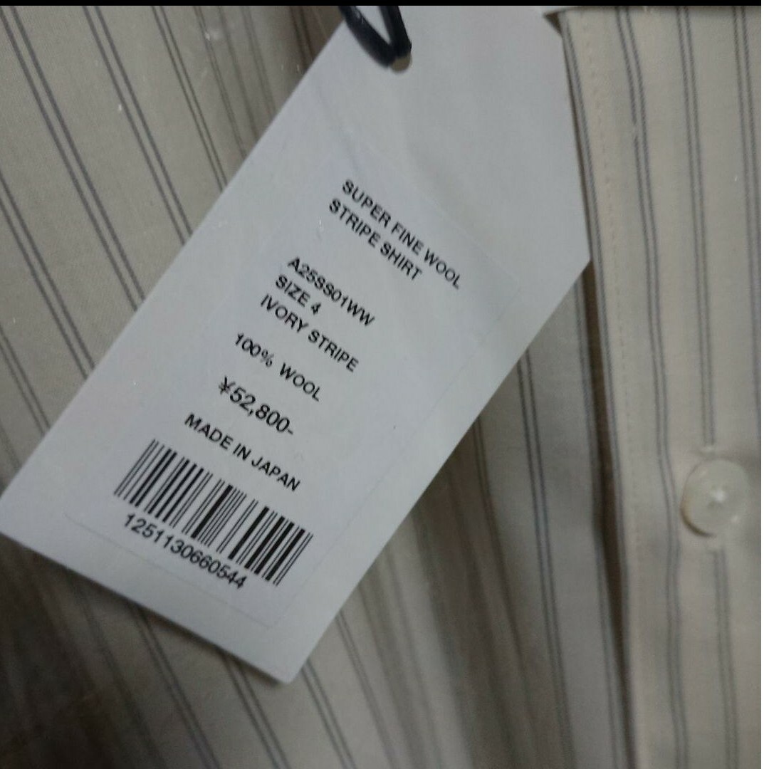 AURALEE - AURALEE SUPER FINE WOOL STRIPE SHIRTの通販 by KOB AURALEE - AURALEE SUPER FINE WOOL STRIPE SHIRTの通販 by KOB