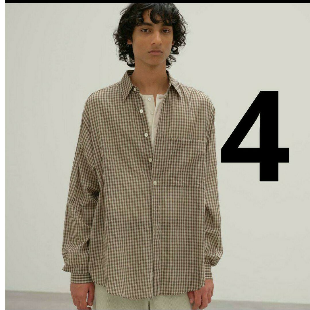 AURALEE - オーラリー AIRY LIGHT COTTON CHECK BIG SHIRTの通販 AURALEE - オーラリー AIRY LIGHT COTTON CHECK BIG SHIRTの通販