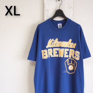 ヴィンテージ(VINTAGE)の80s 90s ビンテージ　LOGO7　Tシャツ　ブルー　ブリュワーズ　MLB(Tシャツ/カットソー(半袖/袖なし))