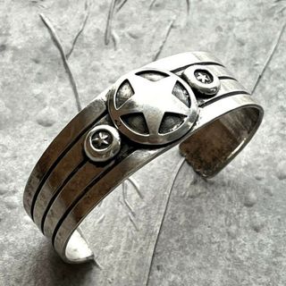 LUCKY JOHN スター オーバーレイ バングル ネイティブ シルバー LUCKY JOHN スター オーバーレイ バングル ネイティブ シルバー