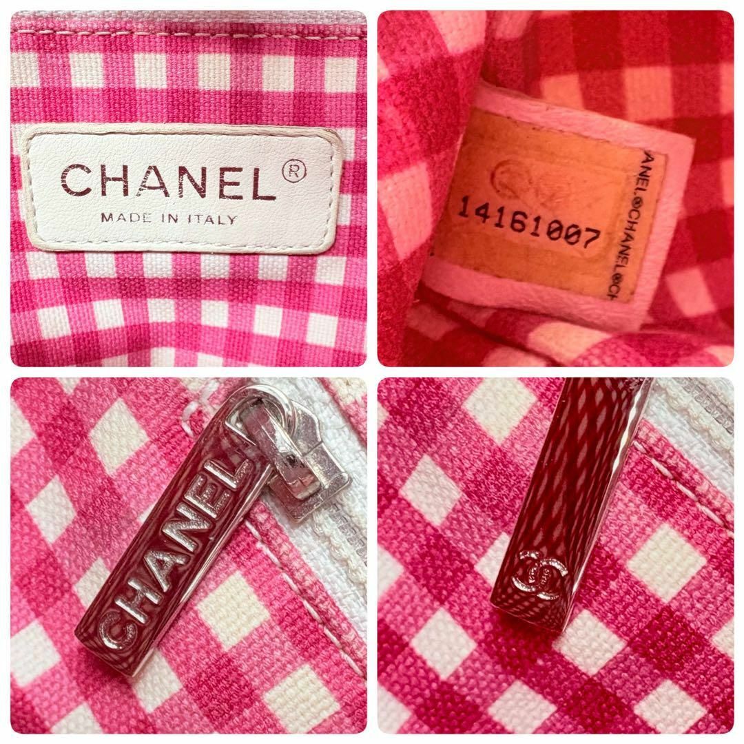 CHANEL - CHANEL ハンドバッグ ココマーク ギンガムチェック CHANEL - CHANEL ハンドバッグ ココマーク ギンガムチェック