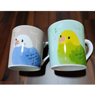 セキセイインコ マグカップ 2個セット(グラス/カップ)