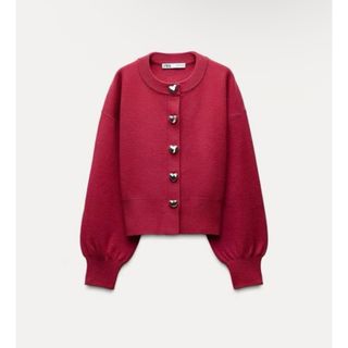 ZARA - ZARA フラワージャガード ニット カーディガンの通販 by ZARA - ZARA フラワージャガード ニット カーディガンの通販 by