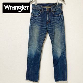 Wrangler - wrangler ラングラー ワイドデニムパンツ ブルー 革 Wrangler - wrangler ラングラー ワイドデニムパンツ ブルー 革