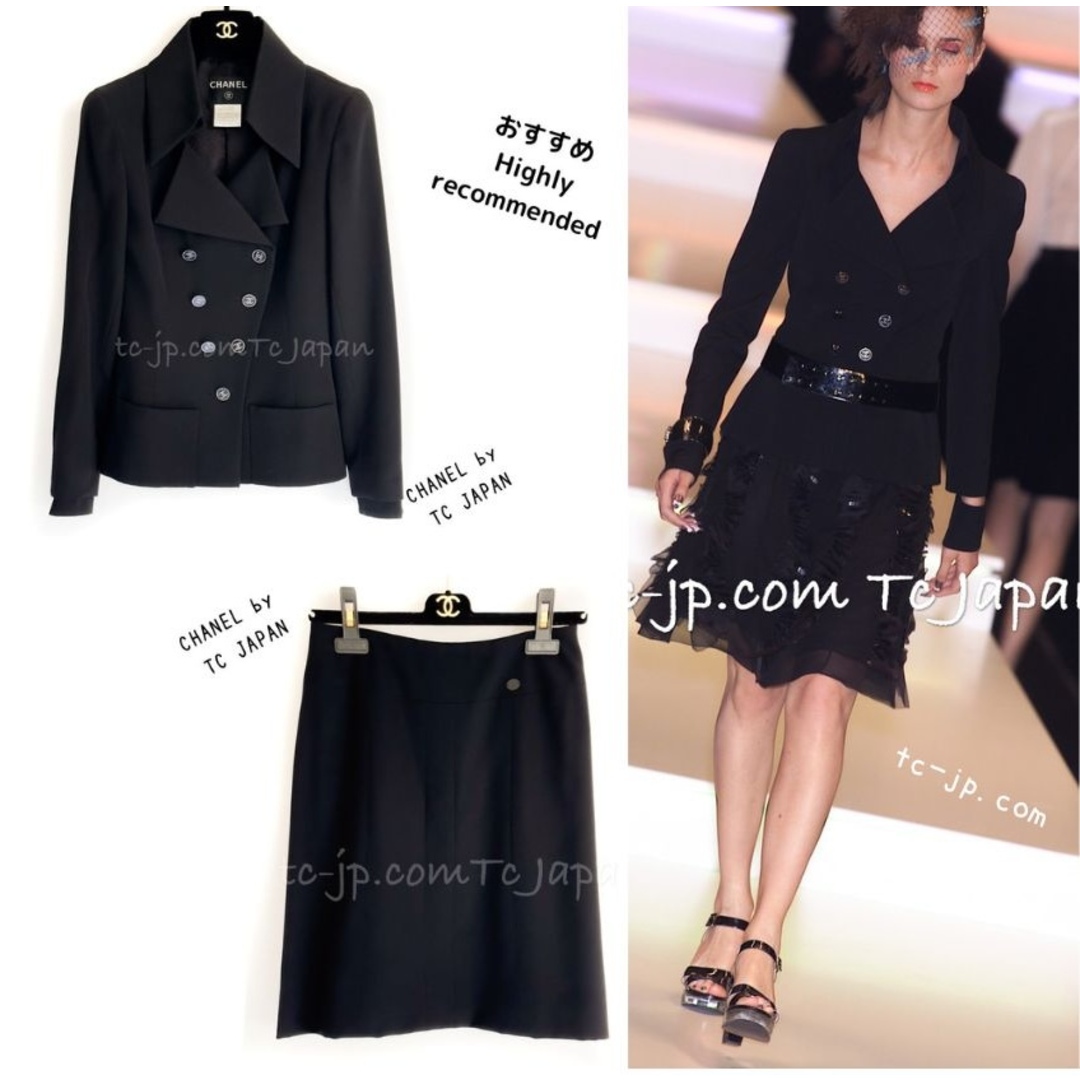 CHANEL - シャネル ジャケット スーツ CHANEL ブラック ウール CHANEL - シャネル ジャケット スーツ CHANEL ブラック ウール