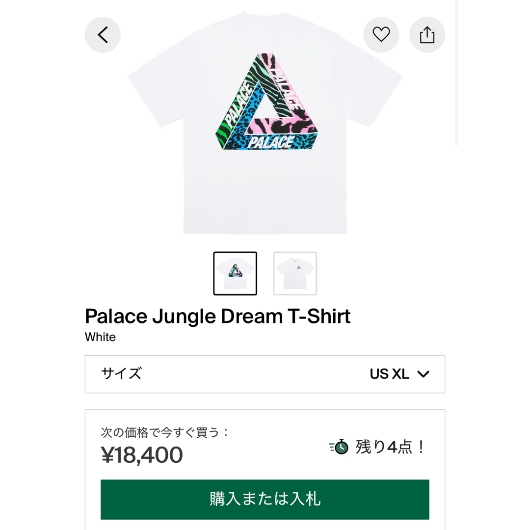 PALACE - 美品 PALACE Jungle Dream パレス ジャングル ロゴ T PALACE - 美品 PALACE Jungle Dream パレス ジャングル ロゴ T