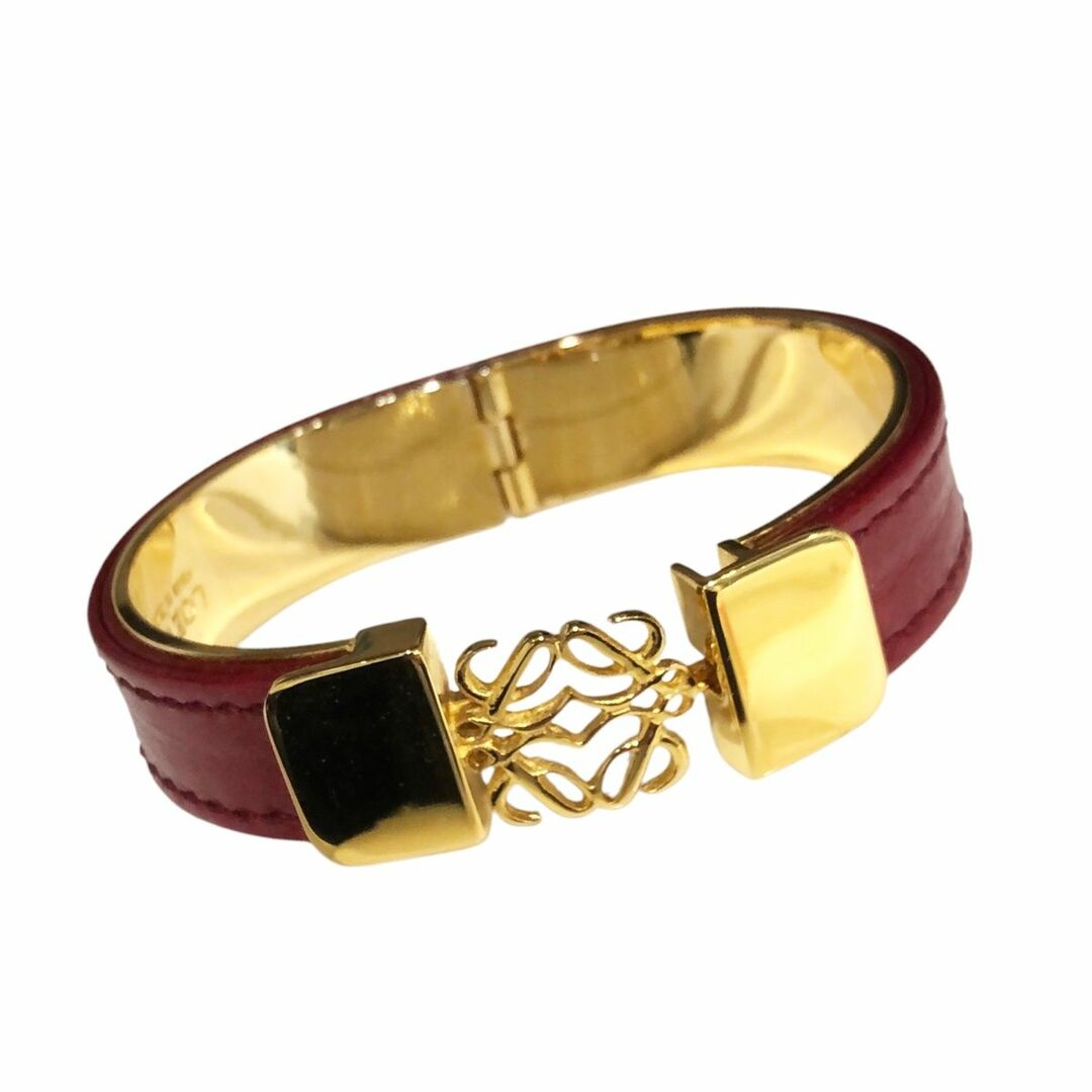 LOEWE - 【中古】 LOEWE ロエベ アナグラム ロゴバングル レッド LOEWE - 【中古】 LOEWE ロエベ アナグラム ロゴバングル レッド