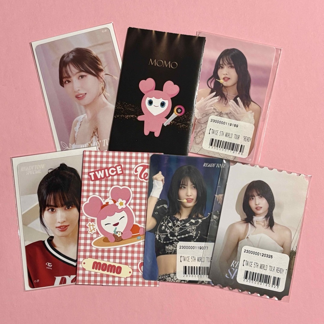 TWICE - トレカ&ステッカーセット(モモ) TWICE RTB in JAPANの TWICE - トレカ&ステッカーセット(モモ) TWICE RTB in JAPANの