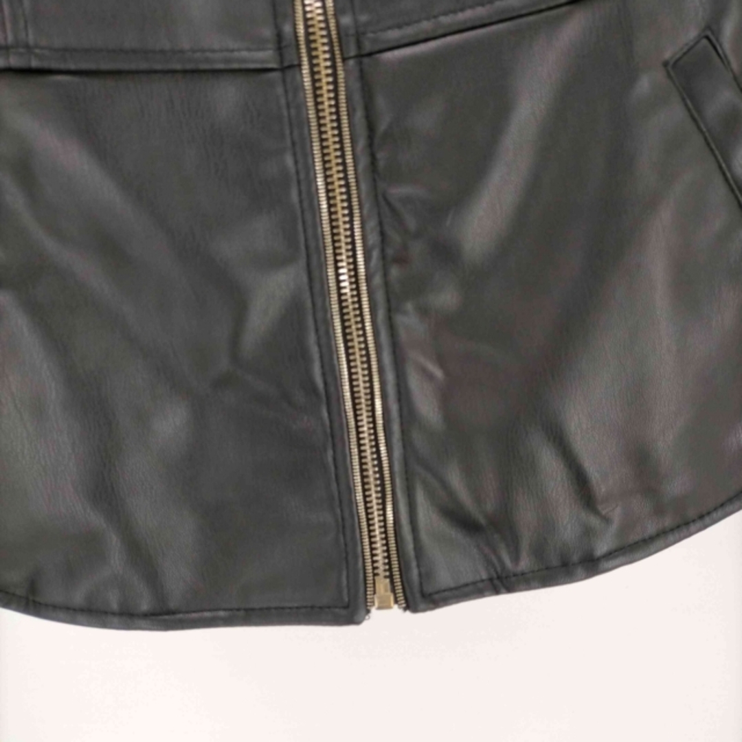 ZARA - ZARA(ザラ) エコレザーノーカラーシングルライダース ZARA - ZARA(ザラ) エコレザーノーカラーシングルライダース