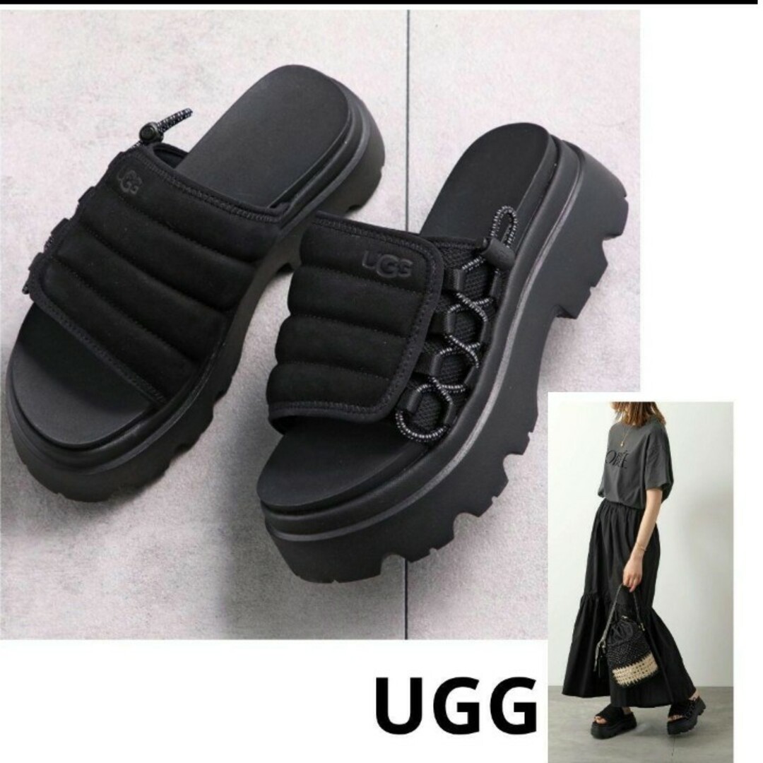 UGG - UGG アグブラック軽量厚底サンダル 1152697 ⭐新品⭐の UGG - UGG アグブラック軽量厚底サンダル 1152697 ⭐新品⭐の
