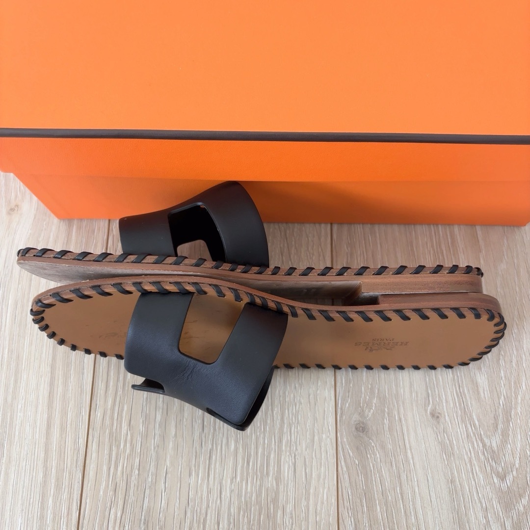 HERMES - 【美品】エルメス オラン 36 ステッチ ブラックの通販 HERMES - 【美品】エルメス オラン 36 ステッチ ブラックの通販