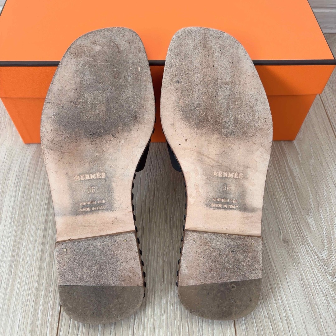 HERMES - 【美品】エルメス オラン 36 ステッチ ブラックの通販 HERMES - 【美品】エルメス オラン 36 ステッチ ブラックの通販