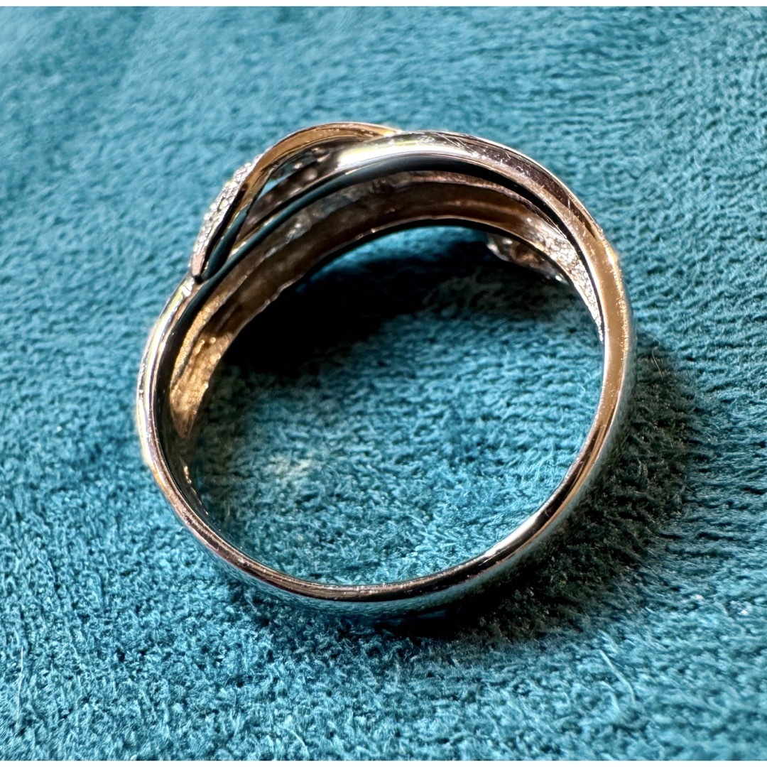 Pt900*プラチナダイヤモンドクロスリング*13.5号*0.25ct *指輪の Pt900*プラチナダイヤモンドクロスリング*13.5号*0.25ct *指輪の