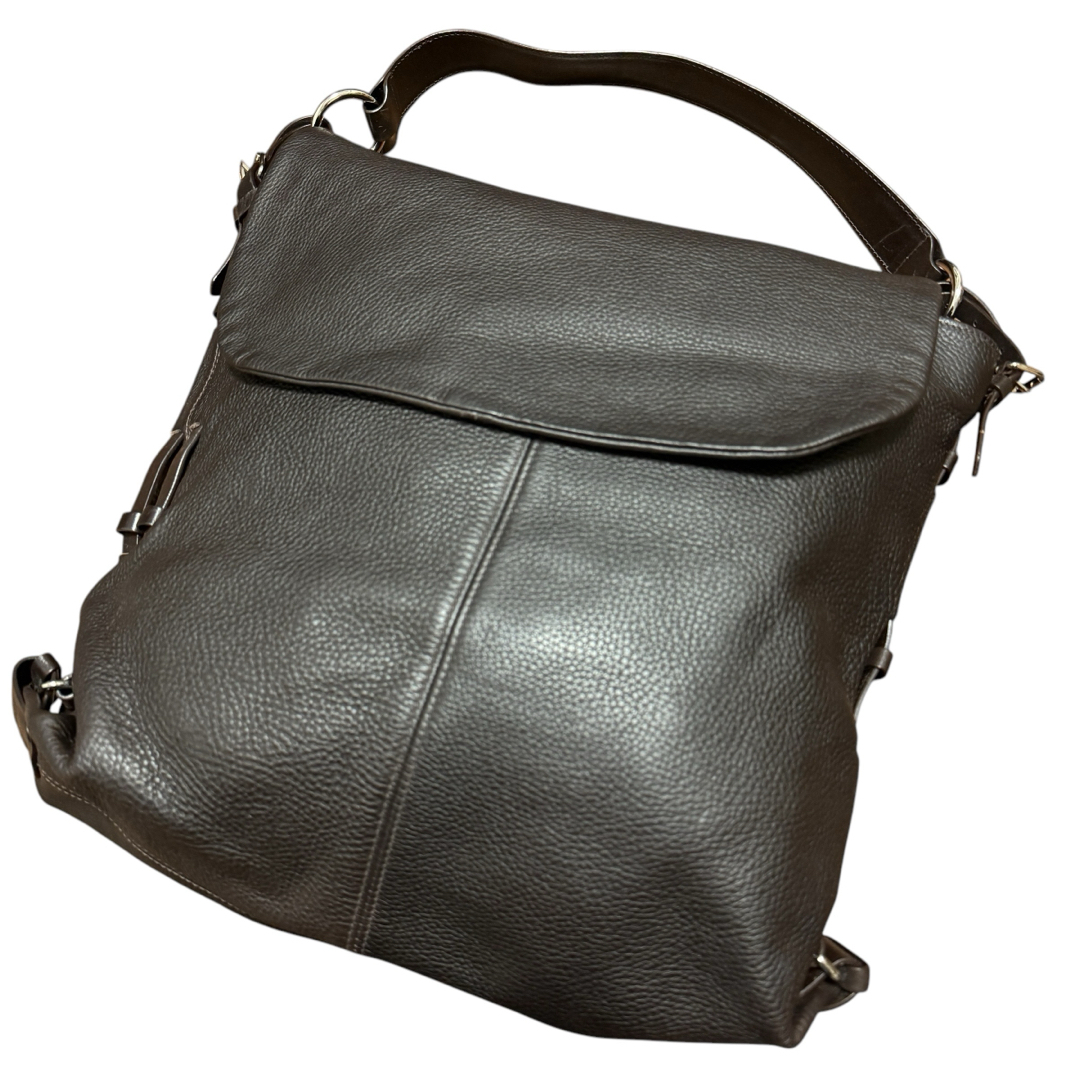 Bally - BALLY バリー ハンドバッグ レザー ダークブラウンの Bally - BALLY バリー ハンドバッグ レザー ダークブラウンの