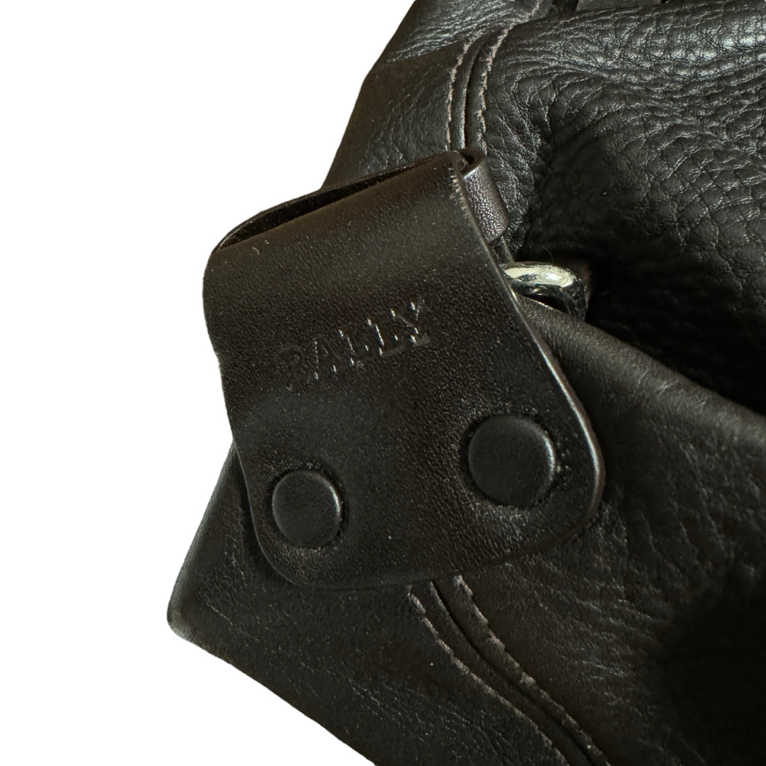 Bally - BALLY バリー ハンドバッグ レザー ダークブラウンの Bally - BALLY バリー ハンドバッグ レザー ダークブラウンの