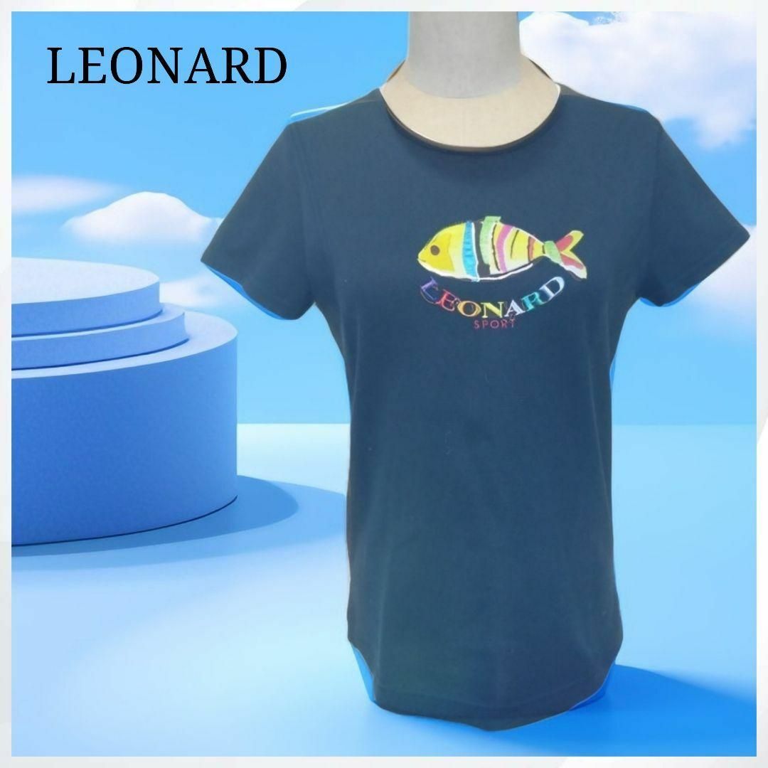 LEONARD - 美品 LEONARD 魚刺繍 ブラック半袖Tシャツ S 黒の通販 LEONARD - 美品 LEONARD 魚刺繍 ブラック半袖Tシャツ S 黒の通販