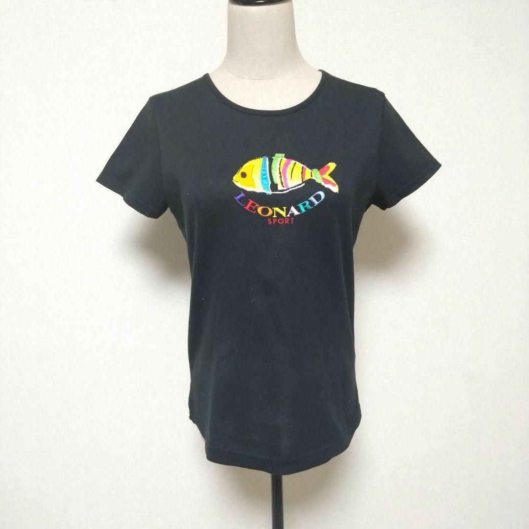 LEONARD - 美品 LEONARD 魚刺繍 ブラック半袖Tシャツ S 黒の通販 LEONARD - 美品 LEONARD 魚刺繍 ブラック半袖Tシャツ S 黒の通販