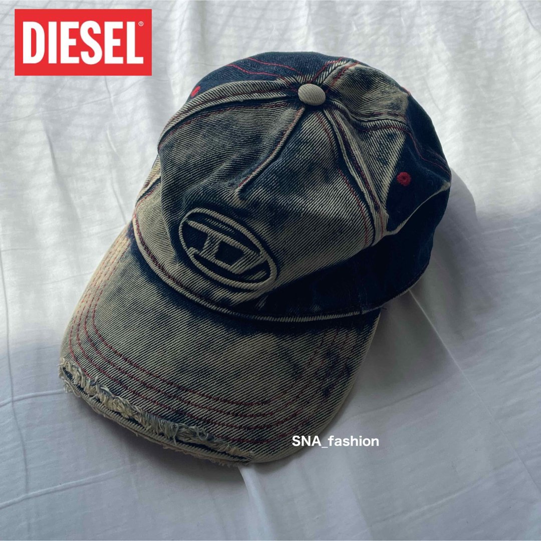 DIESEL - DIESEL デニム キャップ ロゴ ダメージ ヒョンジン DIESEL - DIESEL デニム キャップ ロゴ ダメージ ヒョンジン