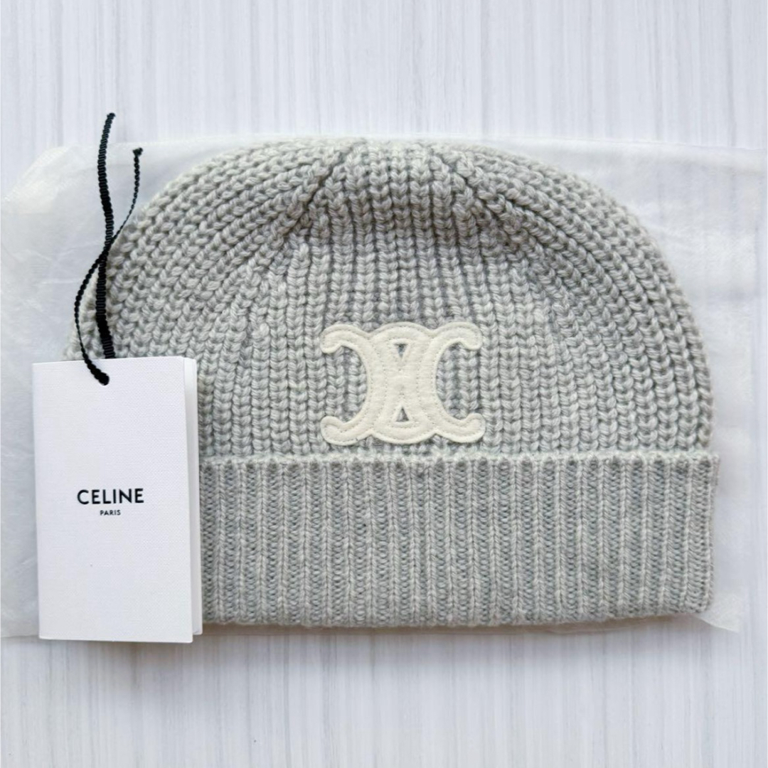 CELINE - CELINE セリーヌ トリオンフ ニット帽 シームレス CELINE - CELINE セリーヌ トリオンフ ニット帽 シームレス