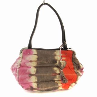 AIGNER ピンク レザー トートバッグ 大容量肩掛け