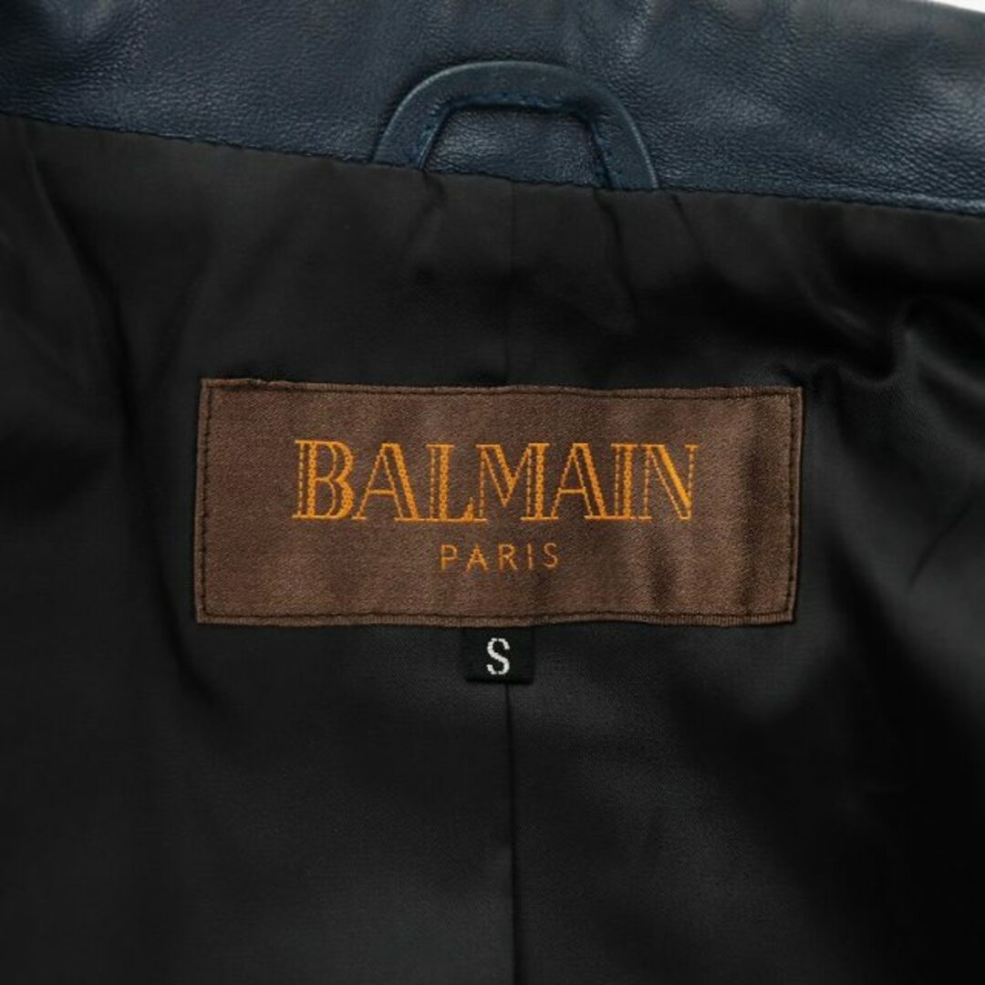 BALMAIN - バルマン テーラードジャケット シングル ラムレザー BALMAIN - バルマン テーラードジャケット シングル ラムレザー