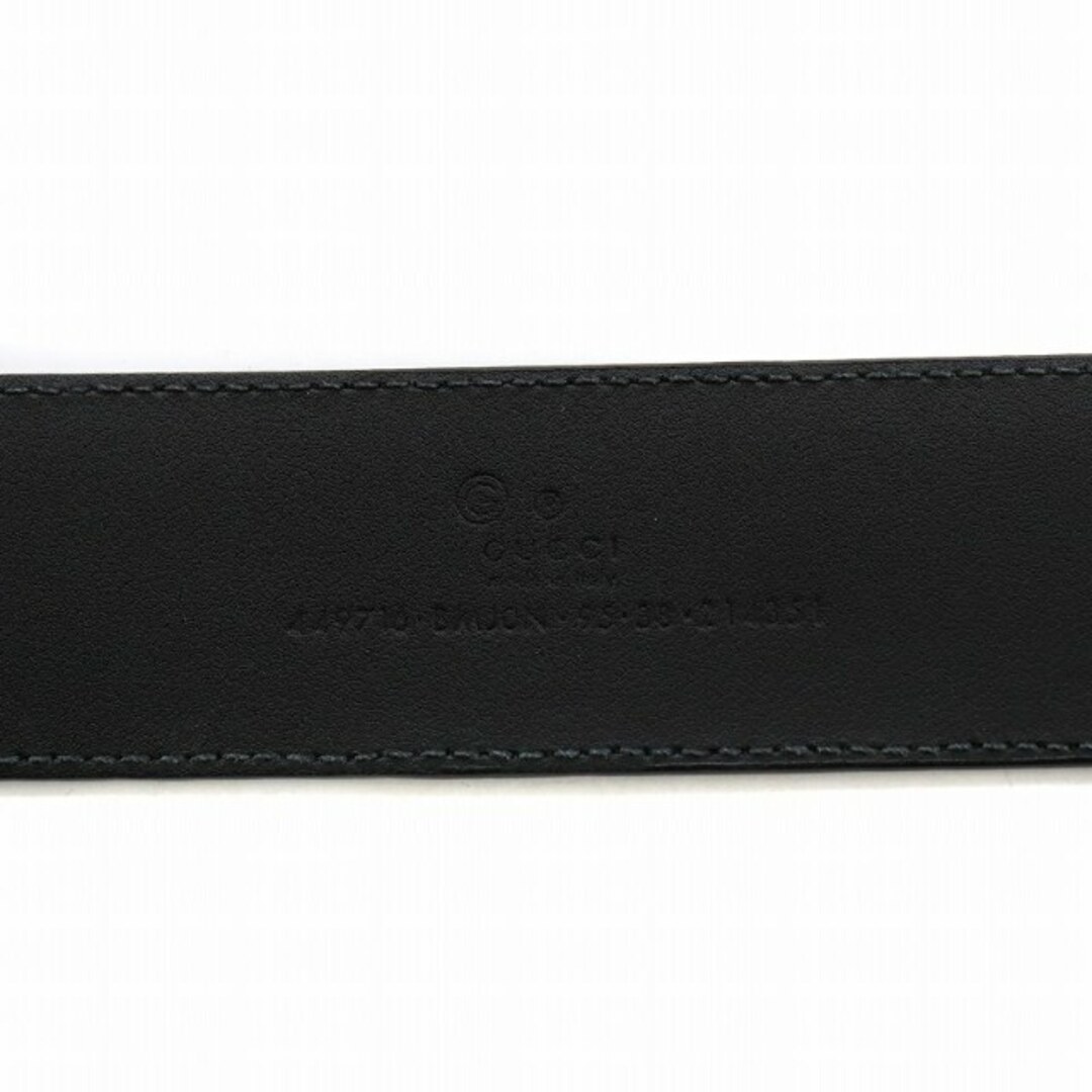 GUCCI - グッチ BMJ0N GG柄 ベルト ハトメ レザー 黒 ブラック GUCCI - グッチ BMJ0N GG柄 ベルト ハトメ レザー 黒 ブラック