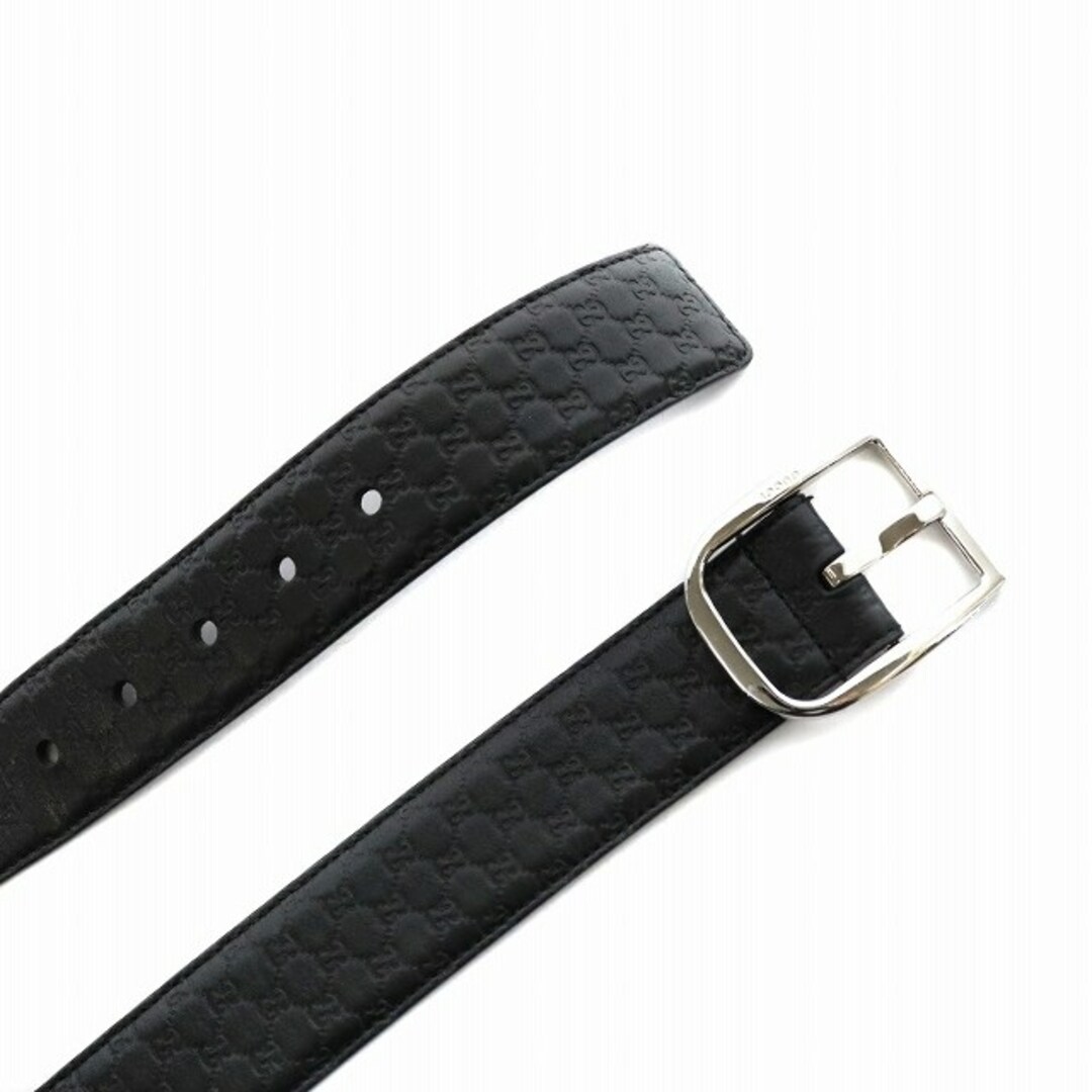 GUCCI - グッチ BMJ0N GG柄 ベルト ハトメ レザー 黒 ブラック GUCCI - グッチ BMJ0N GG柄 ベルト ハトメ レザー 黒 ブラック