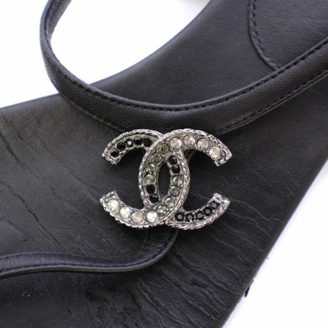 CHANEL - シャネル ストラップサンダル フラット トング レザー CHANEL - シャネル ストラップサンダル フラット トング レザー