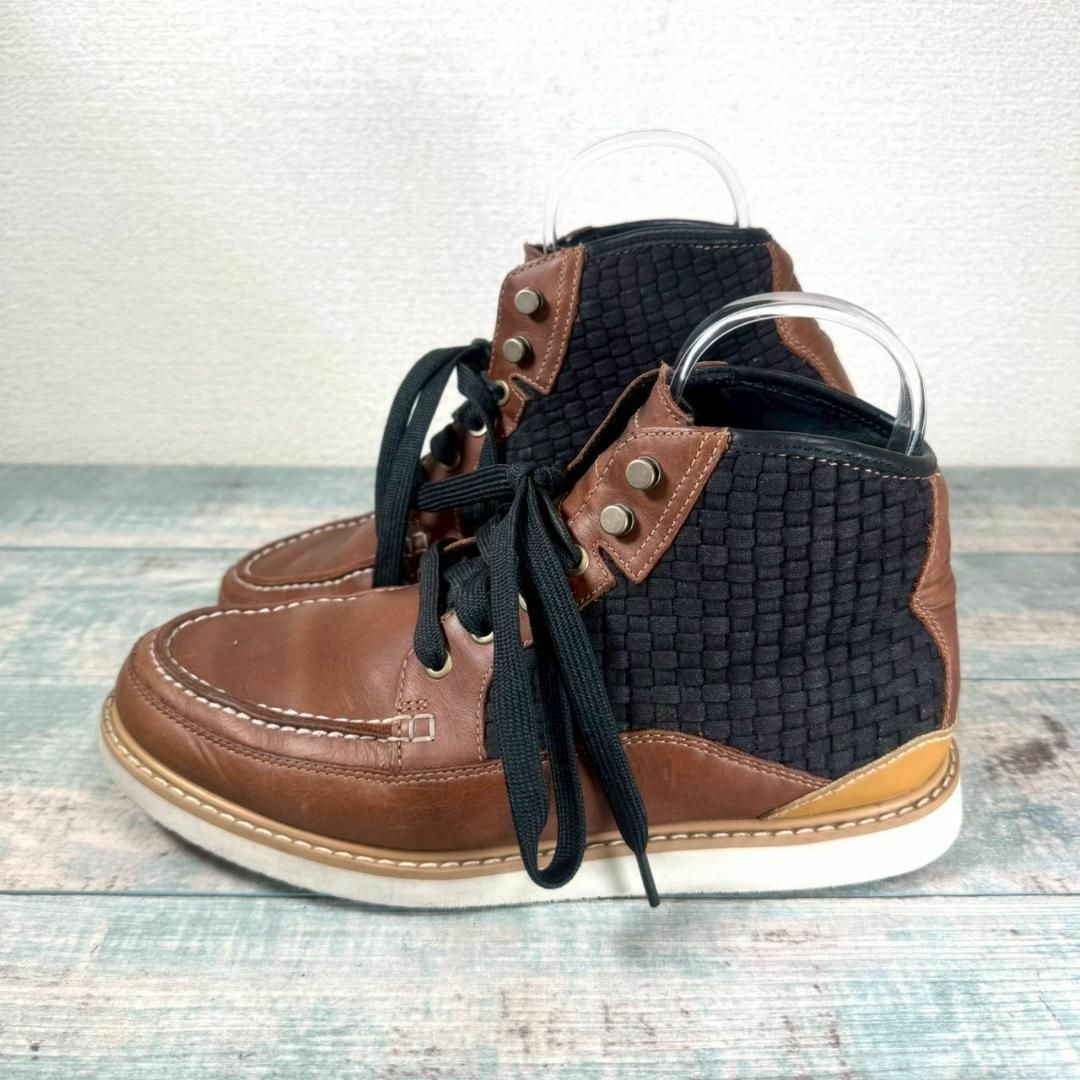 Timberland - 美品 Timberland レザー 編込み 8W スニーカーの Timberland - 美品 Timberland レザー 編込み 8W スニーカーの
