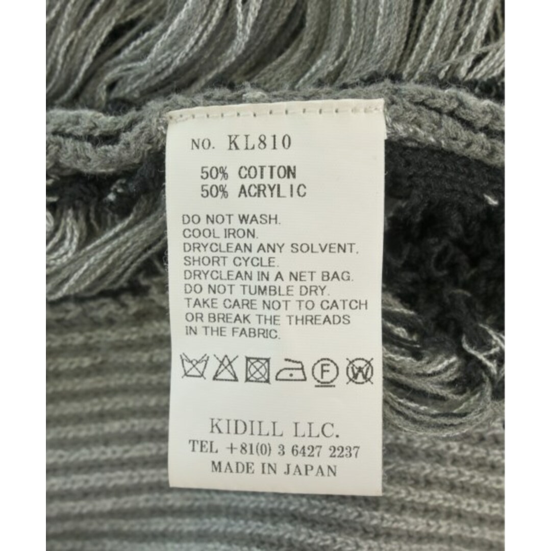 KIDILL キディル ニット・セーター -(XXL位) 黒xグレー(総柄 KIDILL キディル ニット・セーター -(XXL位) 黒xグレー(総柄