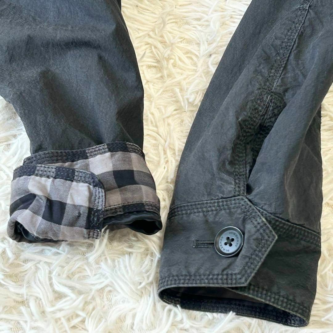 BURBERRY - バーバリー 裏地チェック ジャケット ブラック BURBERRY - バーバリー 裏地チェック ジャケット ブラック
