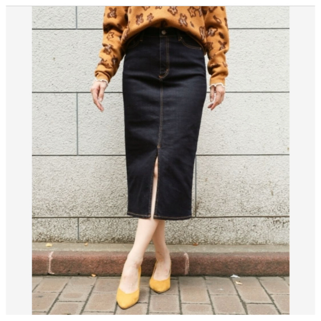 apart by lowrys - Apart by スリットデニムスカート ストレッチ apart by lowrys - Apart by スリットデニムスカート ストレッチ