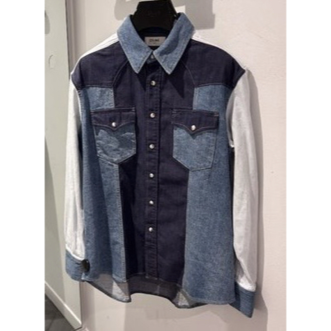 CELINE - 23AW Celine パッチワーク ウェスタンデニムシャツ XS CELINE - 23AW Celine パッチワーク ウェスタンデニムシャツ XS
