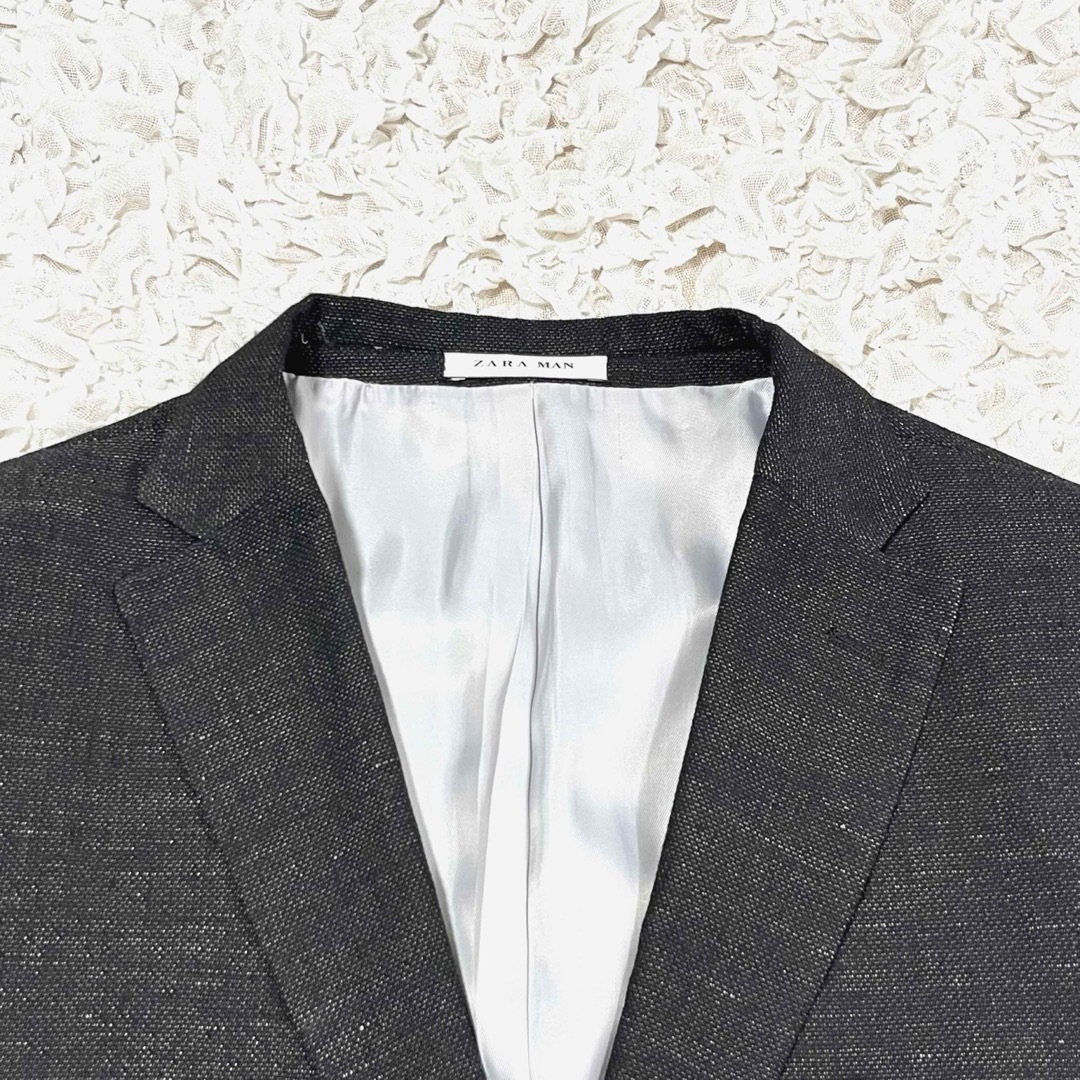 ZARA - 極美品 ザラ テーラードジャケット リネン混 シングル 2B ZARA - 極美品 ザラ テーラードジャケット リネン混 シングル 2B