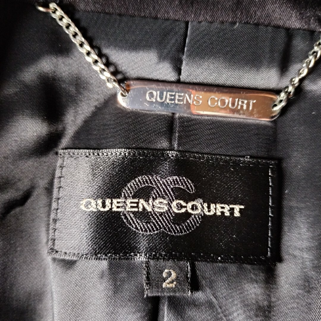 QUEENS COURT - クィーンズコート コート 黒の通販 by QUEENS COURT - クィーンズコート コート 黒の通販 by