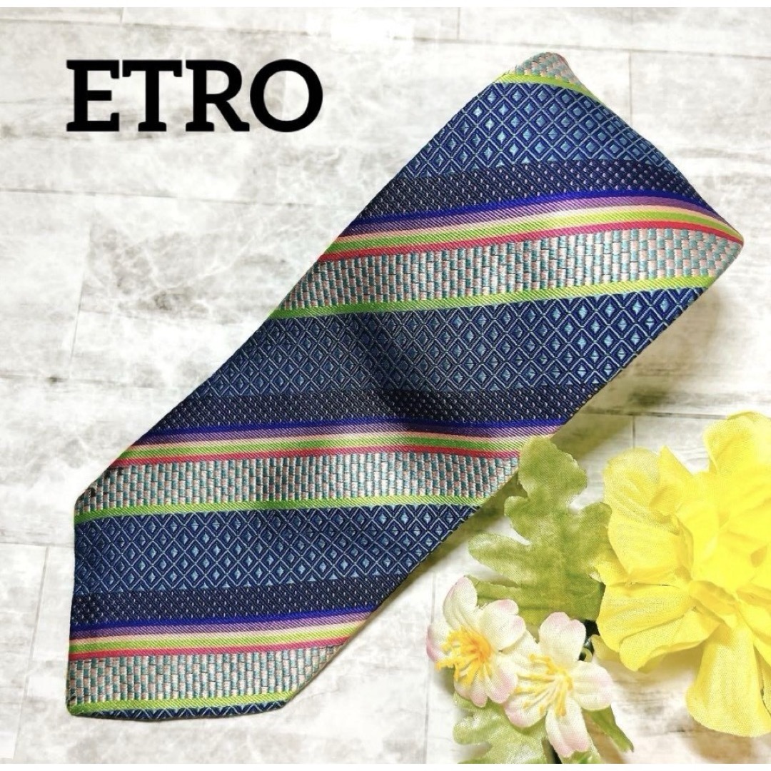 ETRO - 【ETRO エトロ 】ネクタイ☆シルク100%☆幾何学柄 ETRO - 【ETRO エトロ 】ネクタイ☆シルク100%☆幾何学柄