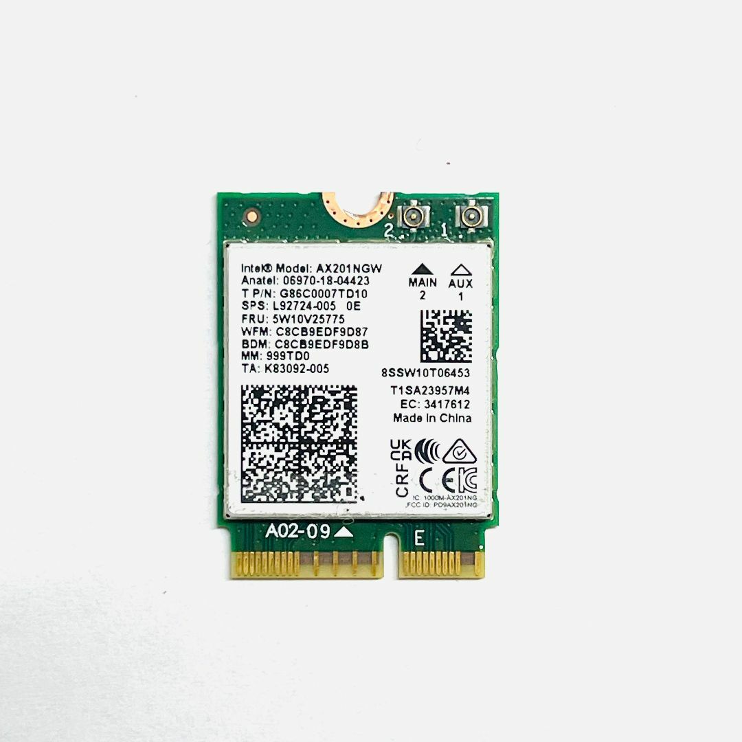 美品Intel Wi-Fi6 AX201NGW BT5.2 5W10V25775 スマホ/家電/カメラのPC/タブレット(PCパーツ)の商品写真